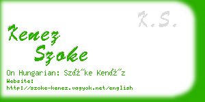 kenez szoke business card